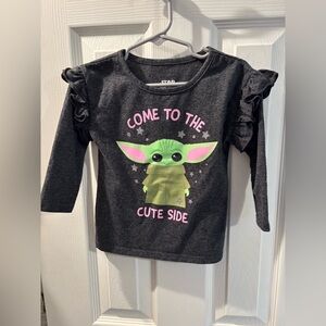 Star Wars Charcoal Long Sleeve Tee with Baby Yoda